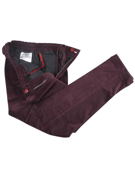 Kiton Kiton Burgundy Cotton Wool Ea Velvet Pants Burgundy 001