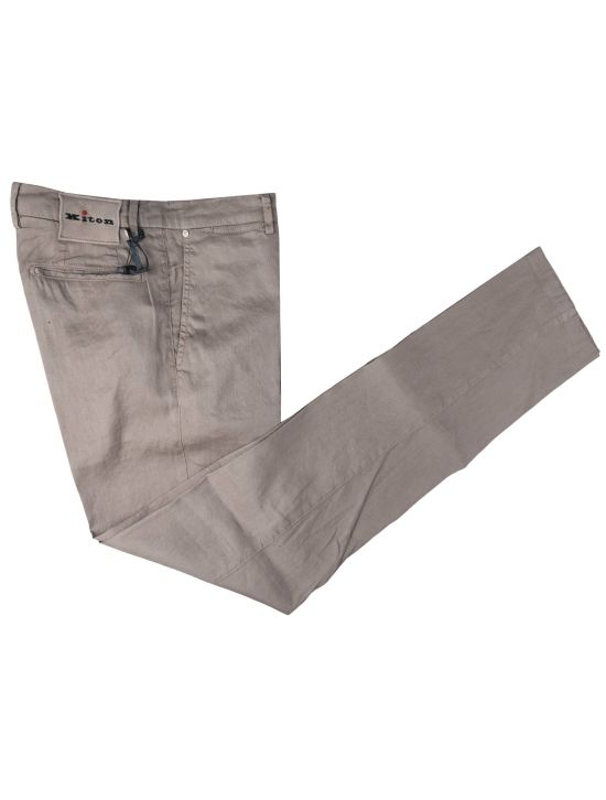 Kiton Kiton Light Brown Linen Cotton Ea Pants Light Brown 000