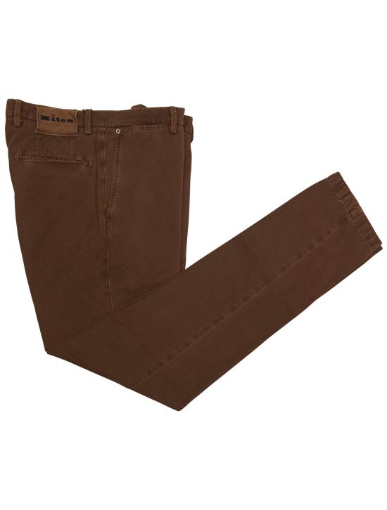 Kiton Kiton Brown Cotton Cashmere Pants Brown 000