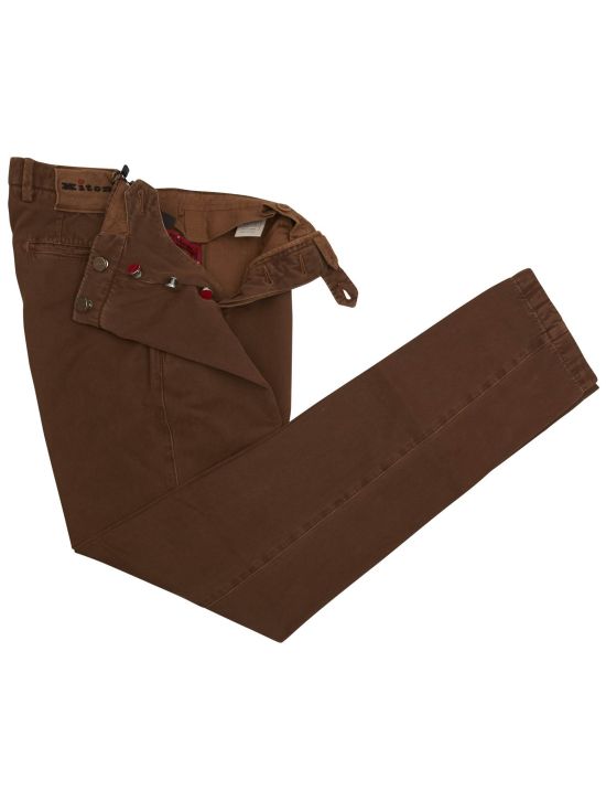 Kiton Kiton Brown Cotton Cashmere Pants Brown 001