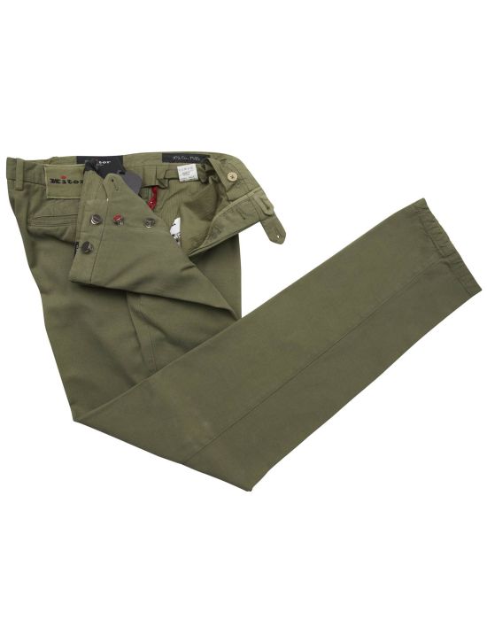 Kiton Kiton Green Cotton Cashmere Pants Green 001