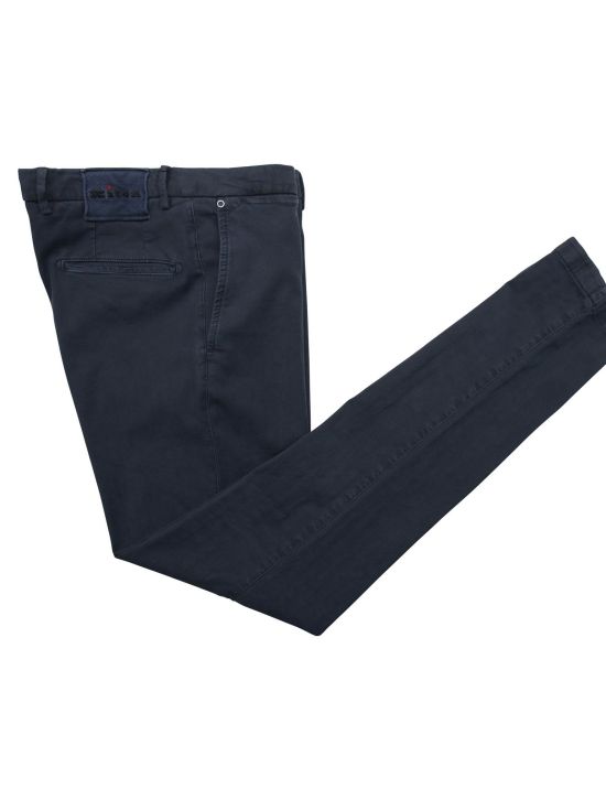 Kiton Kiton Blue Cotton Linen Ea Pants Blue 000