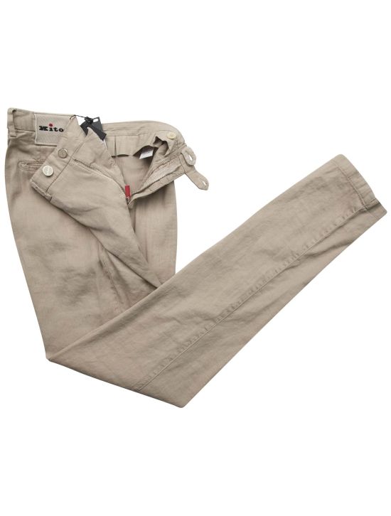 Kiton Kiton Beige Linen Cotton Ea Pants Beige 001