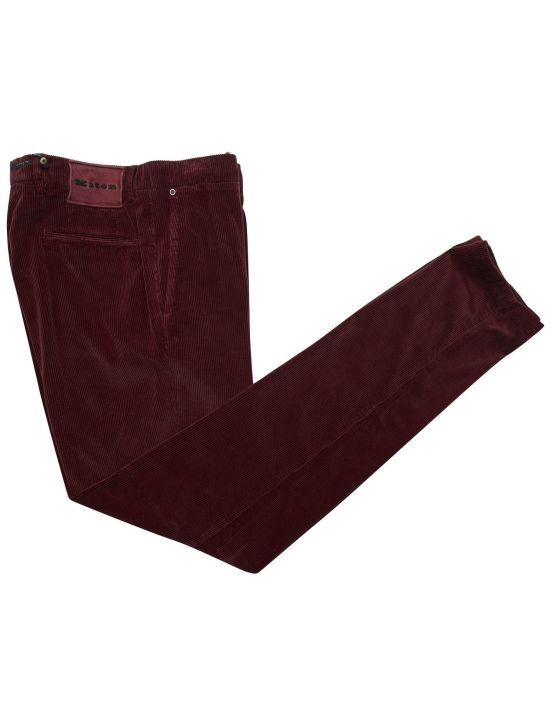 Kiton Kiton Burgundy Cotton Cashmere Velvet Pant Burgundy 000