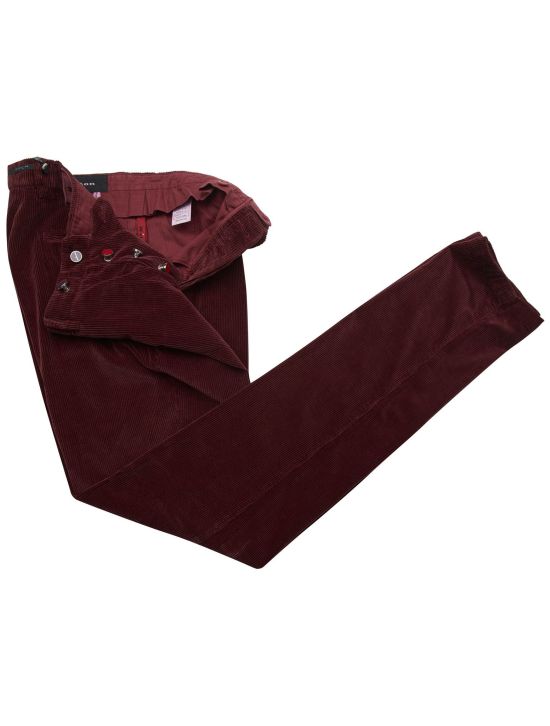 Kiton Kiton Burgundy Cotton Cashmere Velvet Pant Burgundy 001