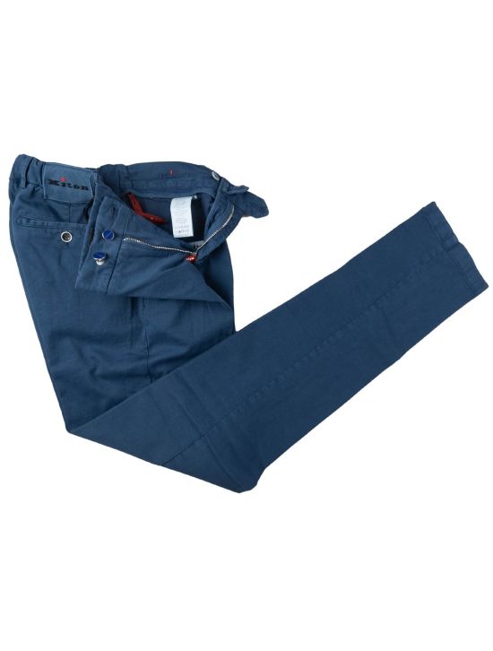 Kiton Kiton Blue Cotton Cashmere Pants Blue 001