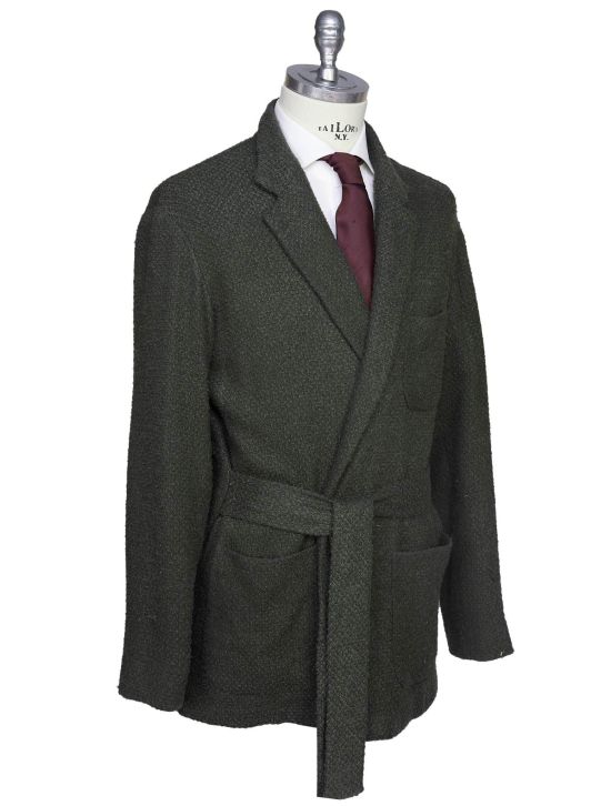 Kiton Kiton Green Cashmere Silk Cammello Virgin Wool Ea Dressing Gown Green 001