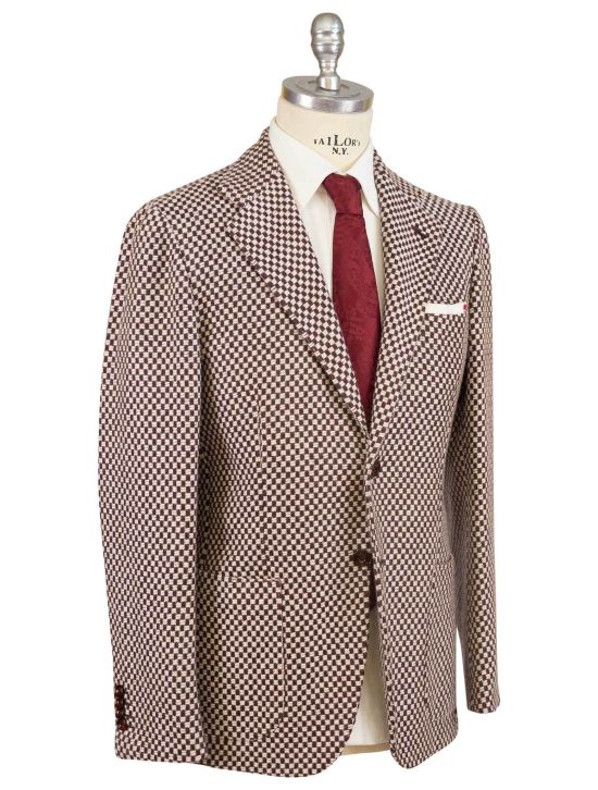 Kiton Kiton Burgundy Cashmere Blazer Burgundy / White 001