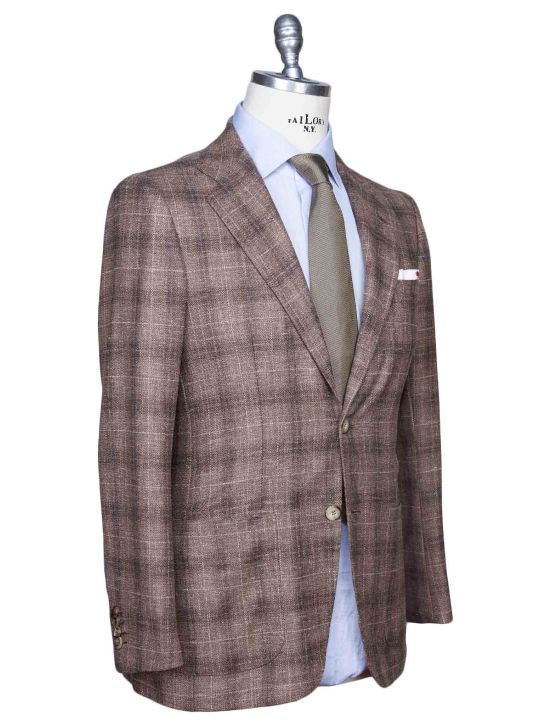 Kiton Kiton Brown Virgin Wool Cashmere Silk Linen Pa Blazer Brown 001