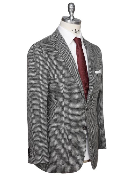 Kiton Kiton Gray White Cashmere Blazer Gray / White 001