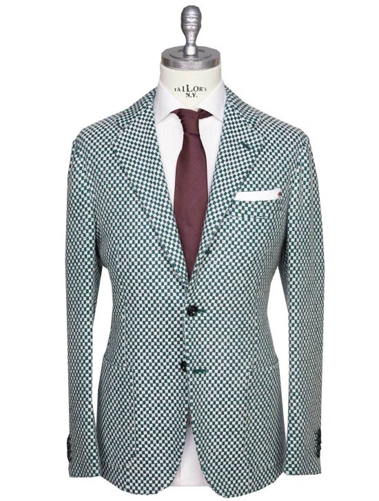 Kiton Kiton Green White Cashmere Blazer Green / White 000