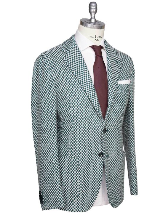 Kiton Kiton Green White Cashmere Blazer Green / White 001