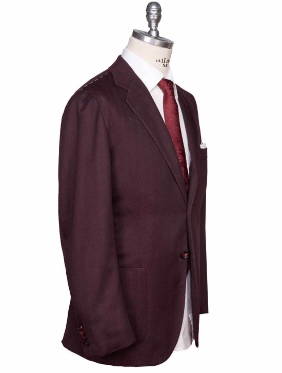 Kiton Kiton Burgundy Vicuna Peru Silk Blazer Burgundy 001