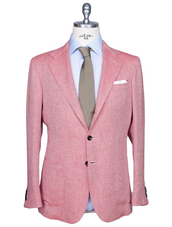 Kiton Kiton Red White Cashmere Linen Blazer Red / White 000