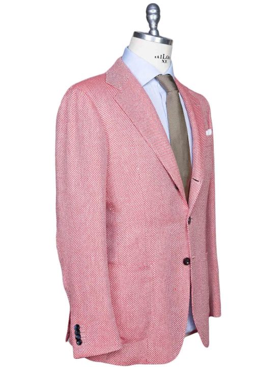 Kiton Kiton Red White Cashmere Linen Blazer Red / White 001