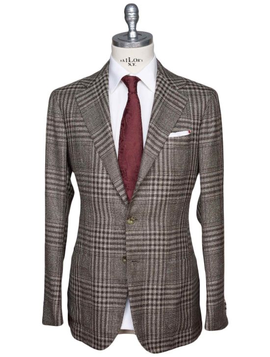 Kiton Kiton Brown Wool Cashmere Silk Linen Blazer Brown 000