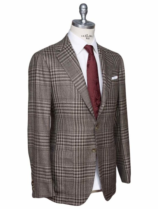 Kiton Kiton Brown Wool Cashmere Silk Linen Blazer Brown 001