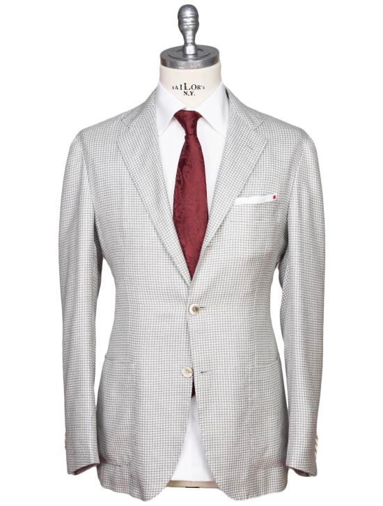 Kiton Kiton Gray White Cashmere Blazer Gray / White 000