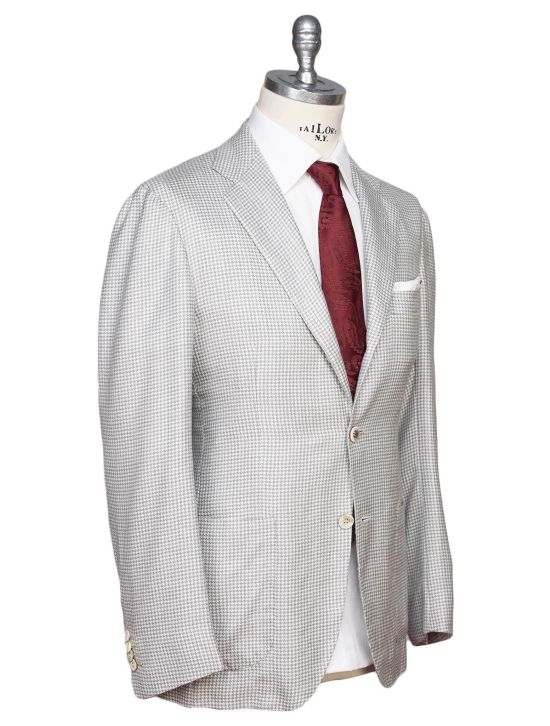 Kiton Kiton Gray White Cashmere Blazer Gray / White 001