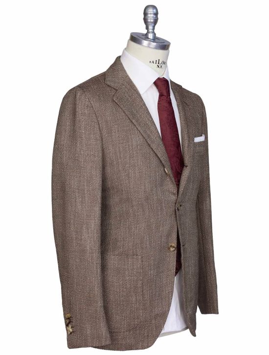 Kiton Kiton Brown Cashmere Cotton Silk Virgin Wool Pa Blazer Brown 001