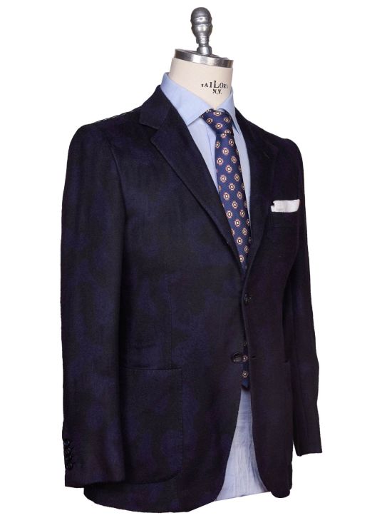 Kiton Kiton Dark Blue Vicuna Peru Silk Blazer Dark Blue 001