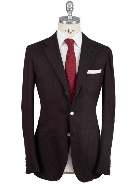 Kiton Kiton Burgundy Brown Cashmere Ea Blazer Burgundy / Brown 000