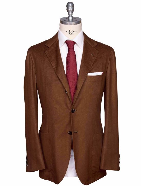 Kiton Kiton Brown Vicuna Peru Silk Blazer Brown 000