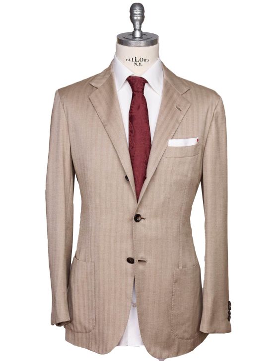 Kiton Kiton Beige Vicuna Peru Cashmere Silk Blazer Beige 000