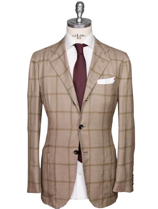 Kiton Kiton Beige Vicuna Peru Cashmere Silk Blazer Beige 000