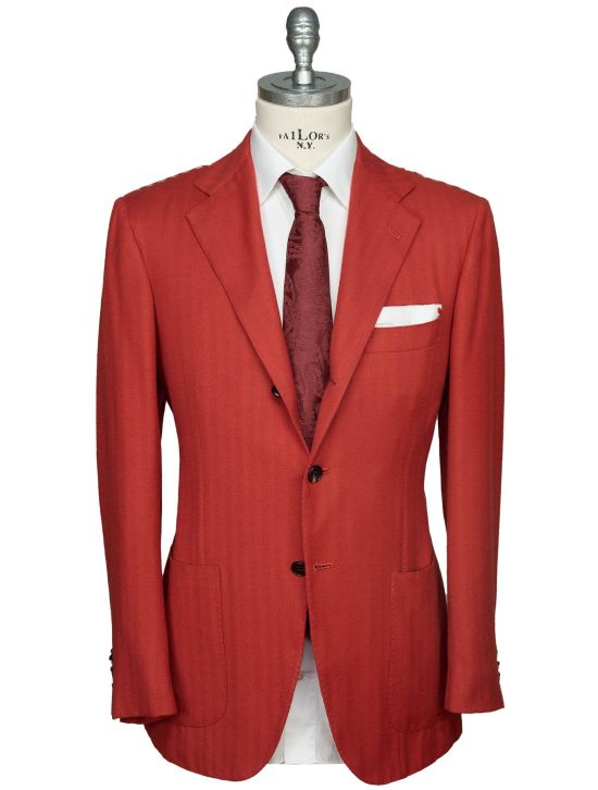 Kiton Kiton Red Vicuna Peru Cashmere Silk Blazer Red 000