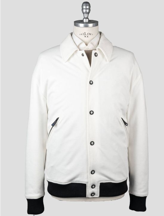 KNT Kiton Knt White Viscose PA EA Special Edition Coat White 000