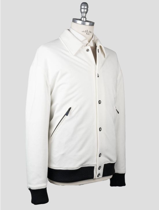 KNT Kiton Knt White Viscose PA EA Special Edition Coat White 001