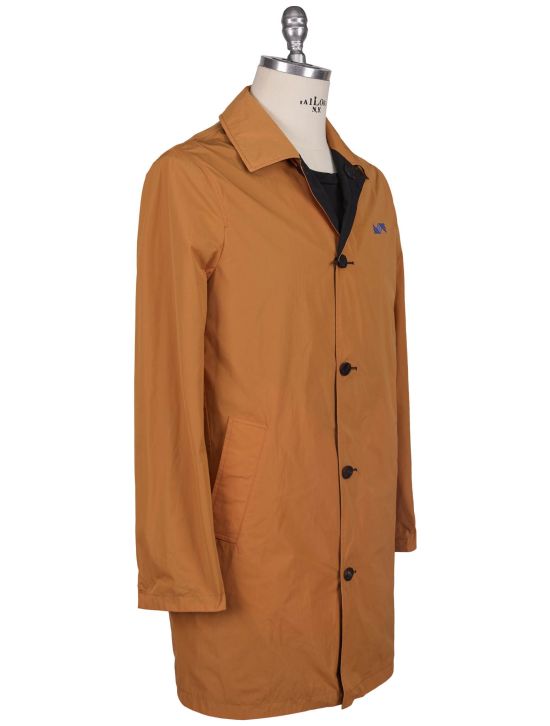 KNT Kiton Knt Orange Black PL Overcoat Orange / Black 001