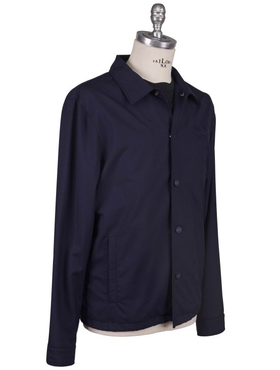 KNT Kiton Knt Blue Virgin Wool Coat Blue 001