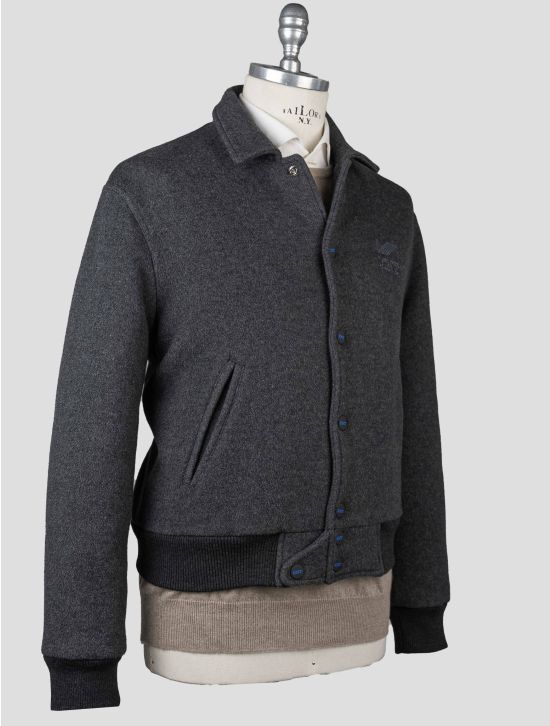 KNT Kiton Knt Gray Virgin Wool PA Cashmere Coat Gray 001