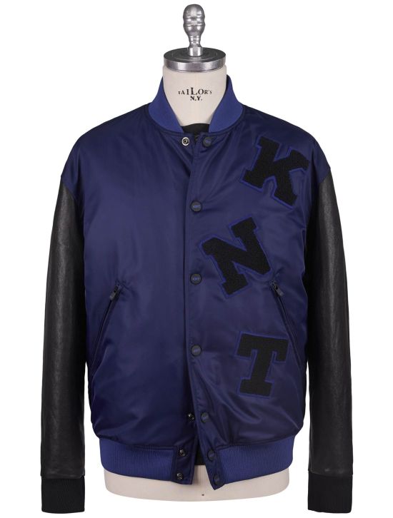 KNT Kiton Knt Blue Black PL Leather Coat Blue / Black 000