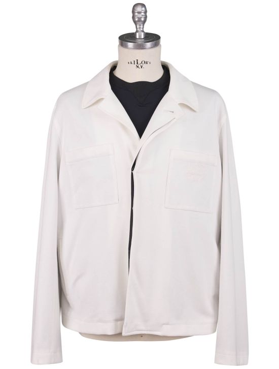 KNT Kiton Knt White Viscose PA EA Coat White 000