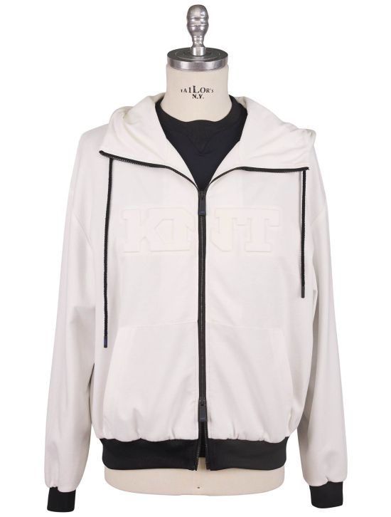 KNT Kiton Knt White Viscose PA EA Special Edition Coat White 000