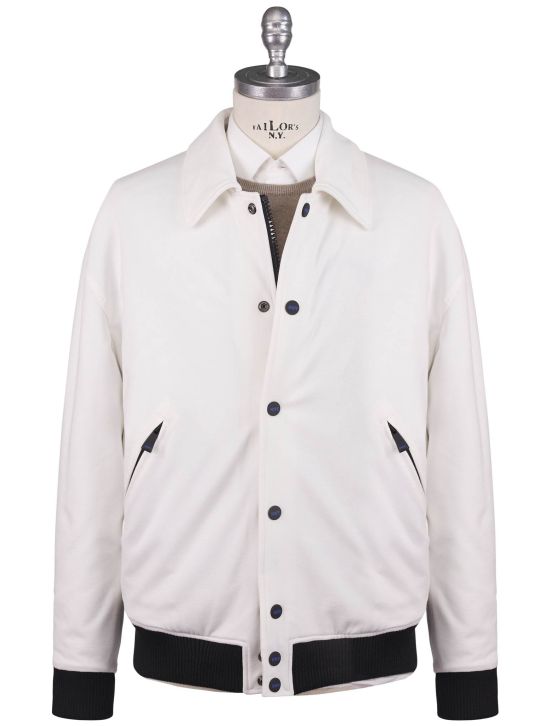 KNT Kiton Knt White Viscose PA EA Coat White 000