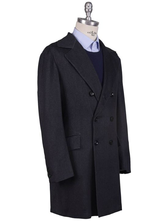 Kiton Kiton Blue Vicuna Peru Cashmere Silk Overcoat Blue 001