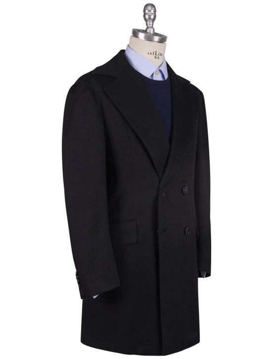 Kiton Kiton Black Cashmere Double Breasted Overcoat Black 001