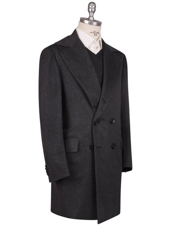 Kiton Kiton Dark Gray Cashmere Double Breasted Overcoat Dark Gray 000