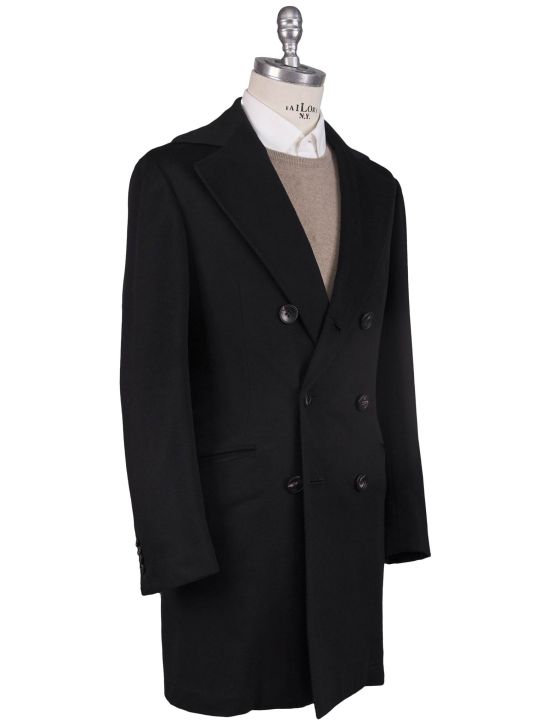 Kiton Kiton Black Cashmere Vicuna Peru Overcoat Black 001