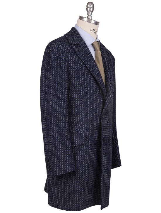 Kiton Kiton Blue Cashmere Overcoat Blue 001