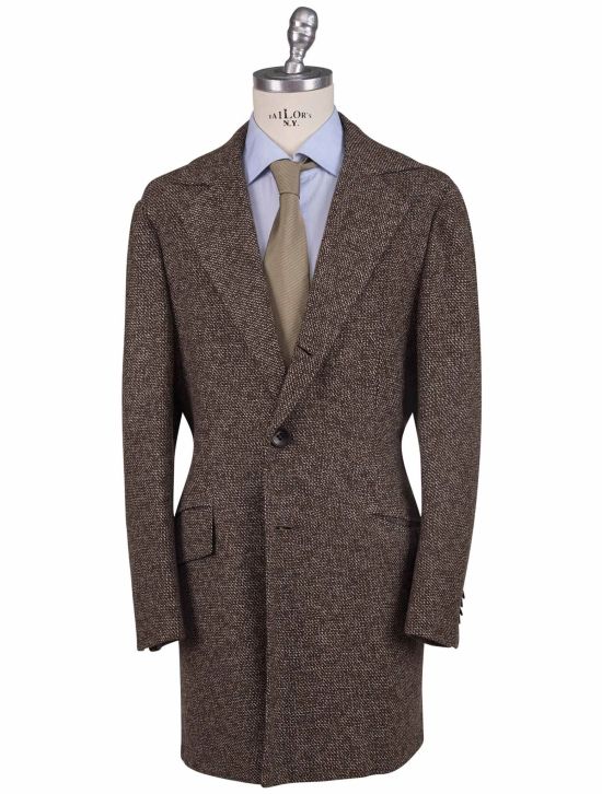 Kiton Kiton Brown White Cashmere Overcoat Brown / White 000