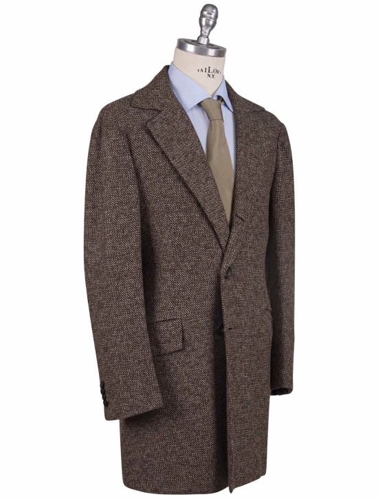 Kiton Kiton Brown White Cashmere Overcoat Brown / White 001