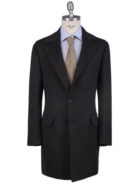 Kiton Kiton Dark Gray Cashmere Vicuna Peru Silk Overcoat Dark Gray 000