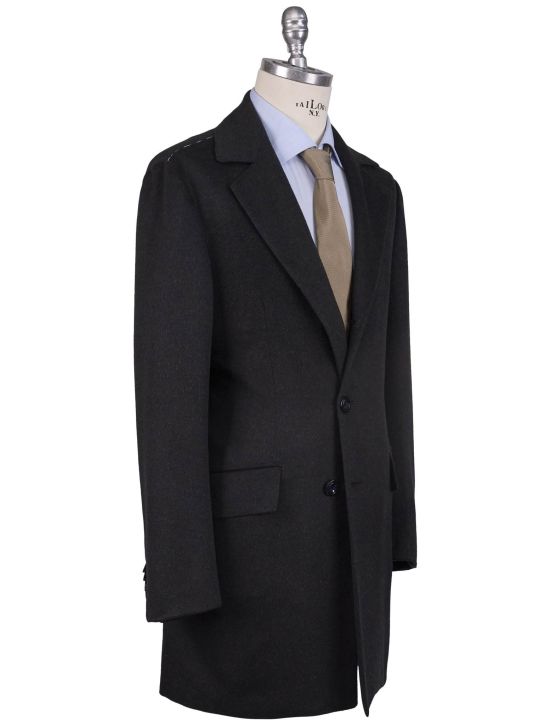 Kiton Kiton Dark Gray Cashmere Vicuna Peru Silk Overcoat Dark Gray 001