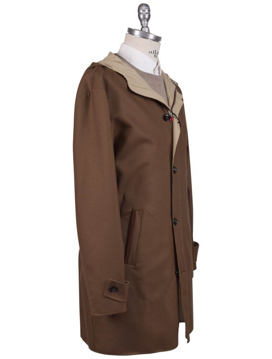 Kiton Kiton Brown Cotton Cashmere EA Velvet Overcoat Brown