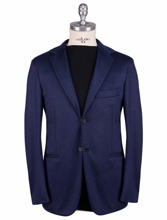 KNT Kiton Knt Blue Wool Cashmere Pl Blazer Mod. Easy Blue 000